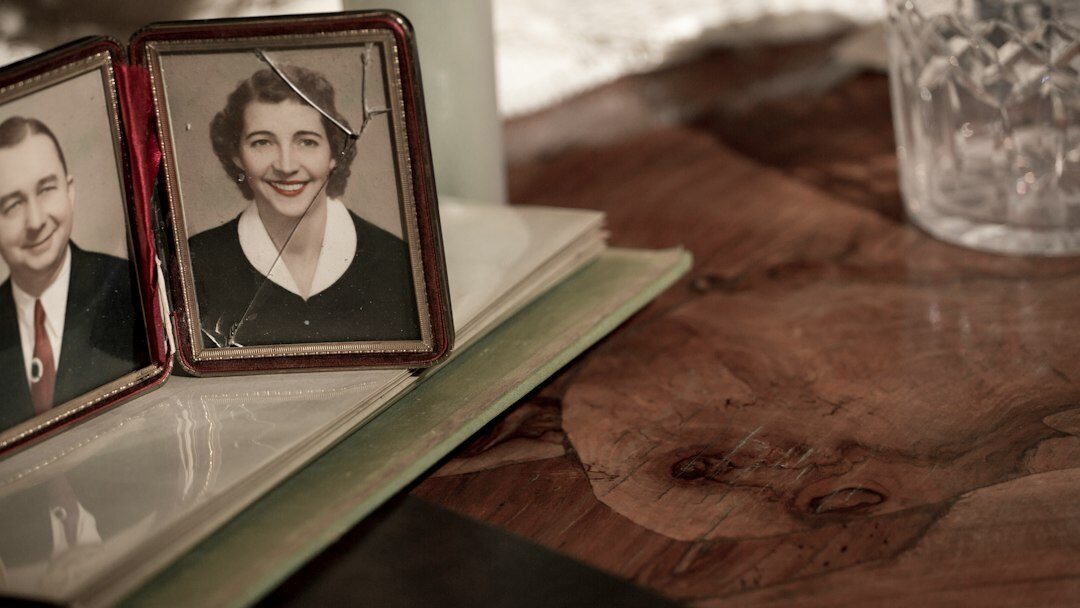 old photograph on table